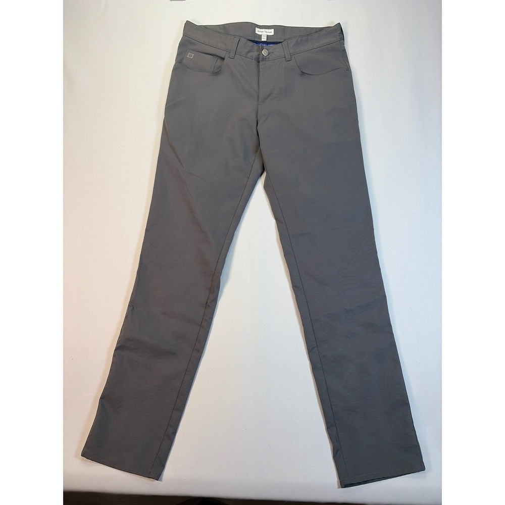 Peter Millar Crown Sport Mens 32x32 Grey 5-Pocket Performance Golf Pants